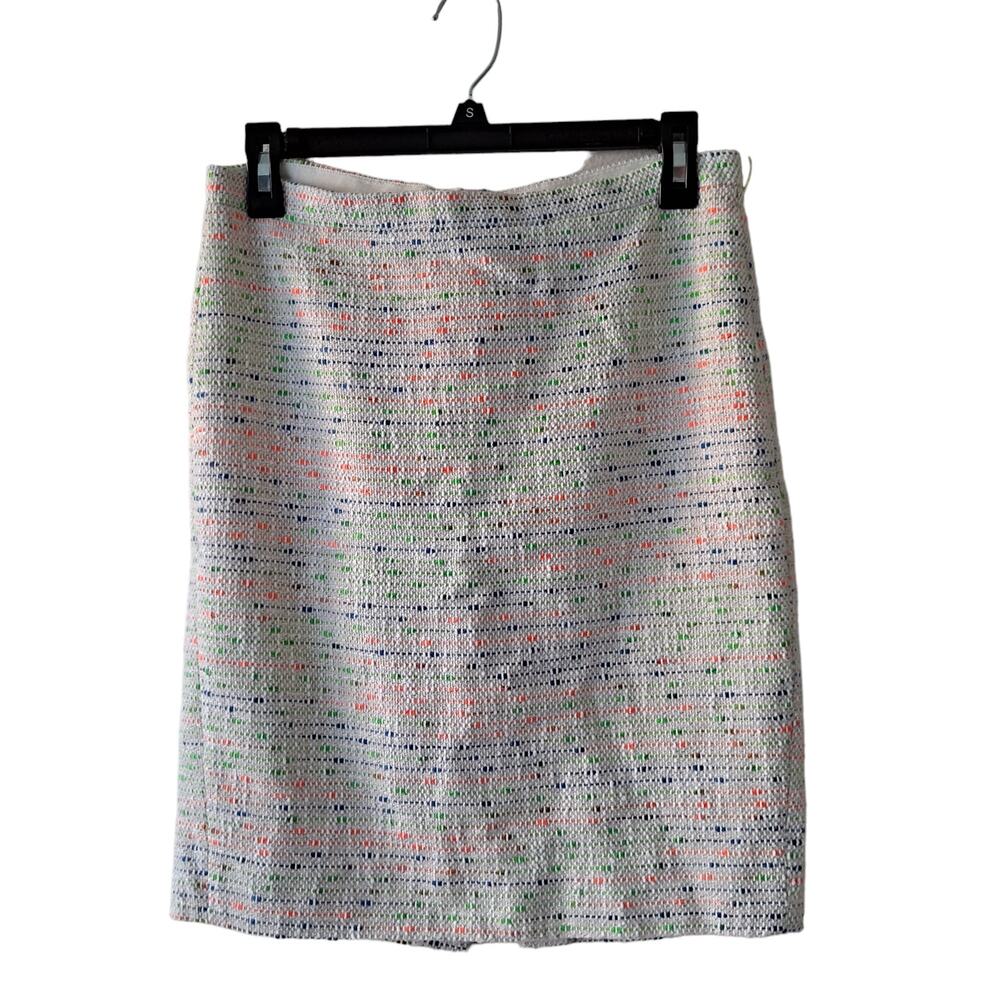 J. Crew Womens Beige Confetti Tweed Fully Lined Knee Length Pencil Skirt Size 2